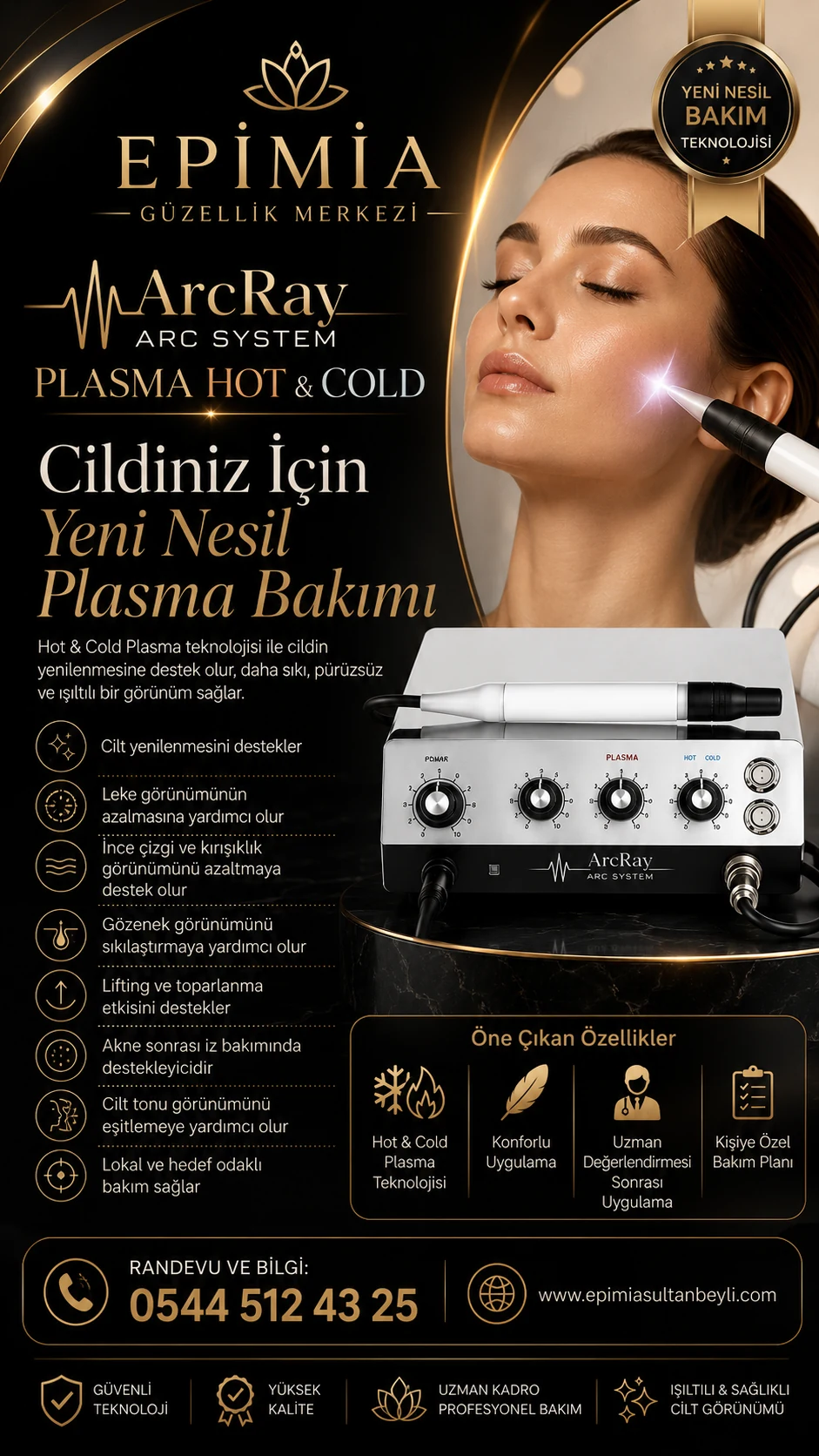Epimia ArcRay Plasma Hot Cold leke bakımı destek görseli